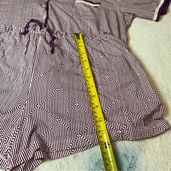 DKNY Women's XL Button Up Collared Shirt and Drawstring Shorts Pajama Set Violet - Picture 11 of 12